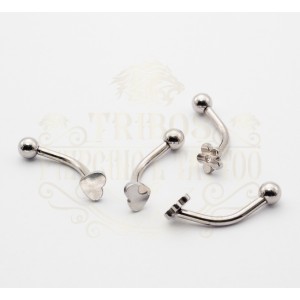 PIERCING BARBEL CURVO DETALHE AÇO