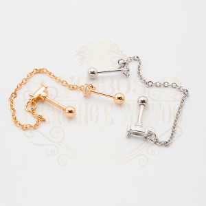 PIERCING  GOTA CORRENTE BANHADO 2 EM 1