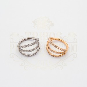 PIERCING ARGOLA TRIPLA CRAVEJADA TITÂNIO