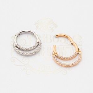 PIERCING ARGOLA DUPLA CRAVEJADA FRONTAL TITÂNIO