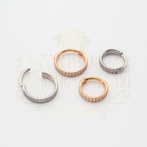 PIERCING ARGOLA DUAS FILEIRAS CRAVEJADAS