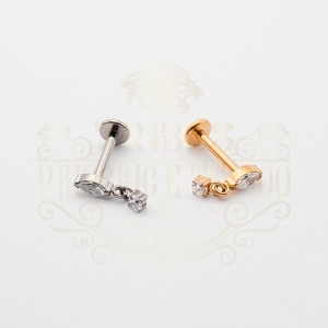 PIERCING LABRET GOTA COM PEDRA PENDURADA