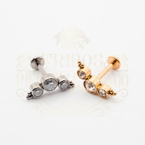 PIERCING LABRET CLUSTER 3 PERDAS E 6 BOLL