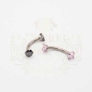 PIERCING MICRO CURVO PEDRA COLORIDA R/I