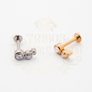 PIERCING LABRET CLUSTER PEDRA ARREDONDADA