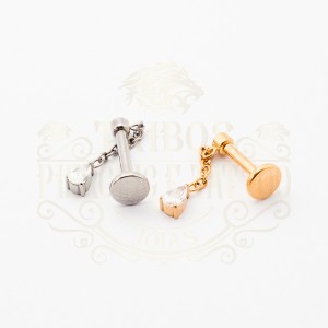 PIERCING LABRET CORRENTE COM PINGENTE GOTA