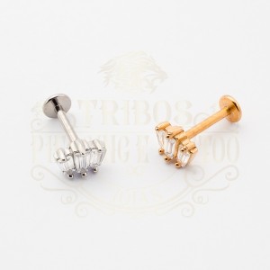 PIERCING LABRET TRÊS BAGUET TRAPEZIO