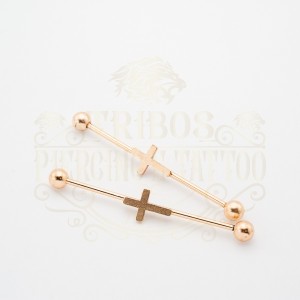 PIERCING TRANSVERSAL CRUZ DOURADA