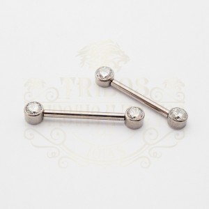 PIERCING  MAMILO PEDRA LATERAL TITÂNIO