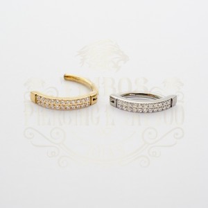 PIERCING ARGOLA UMBIGO FILEIRA DUPLA CRAVEJADA