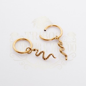 PIERCING ARGOLA CLICKER COM PINGENTE COBRA