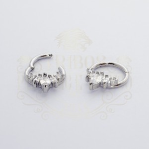 PIERCING ARGOLA CLICKER GOTAS CRAVEJADAS AÇO